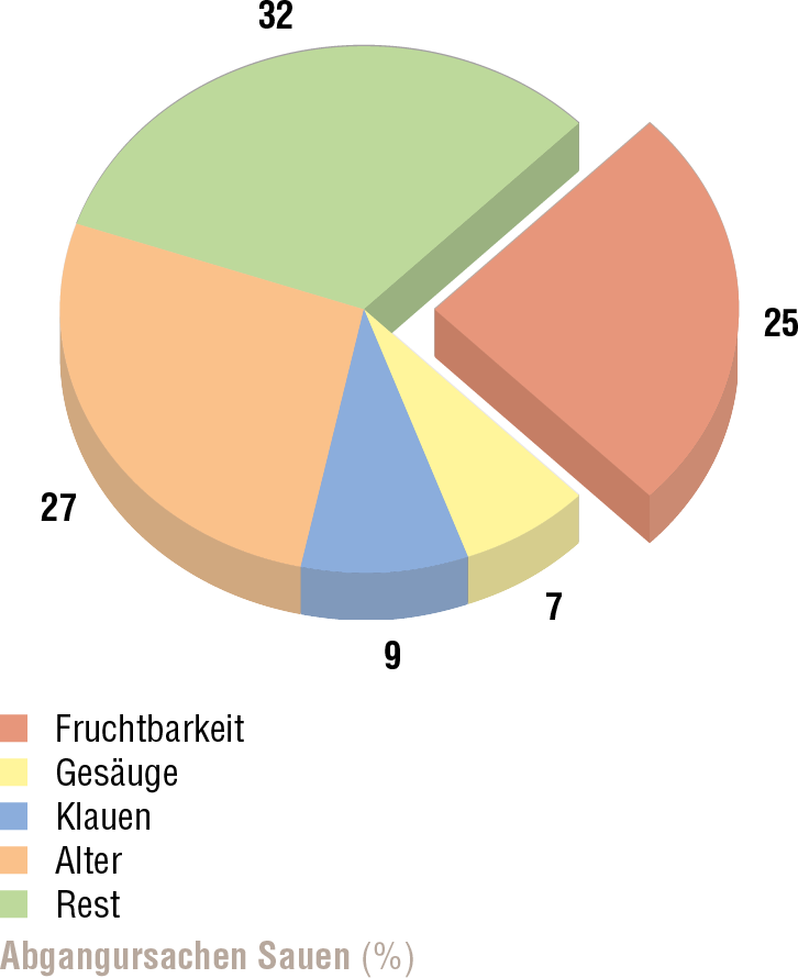 Diagramm: Abgangsursachen Sauen